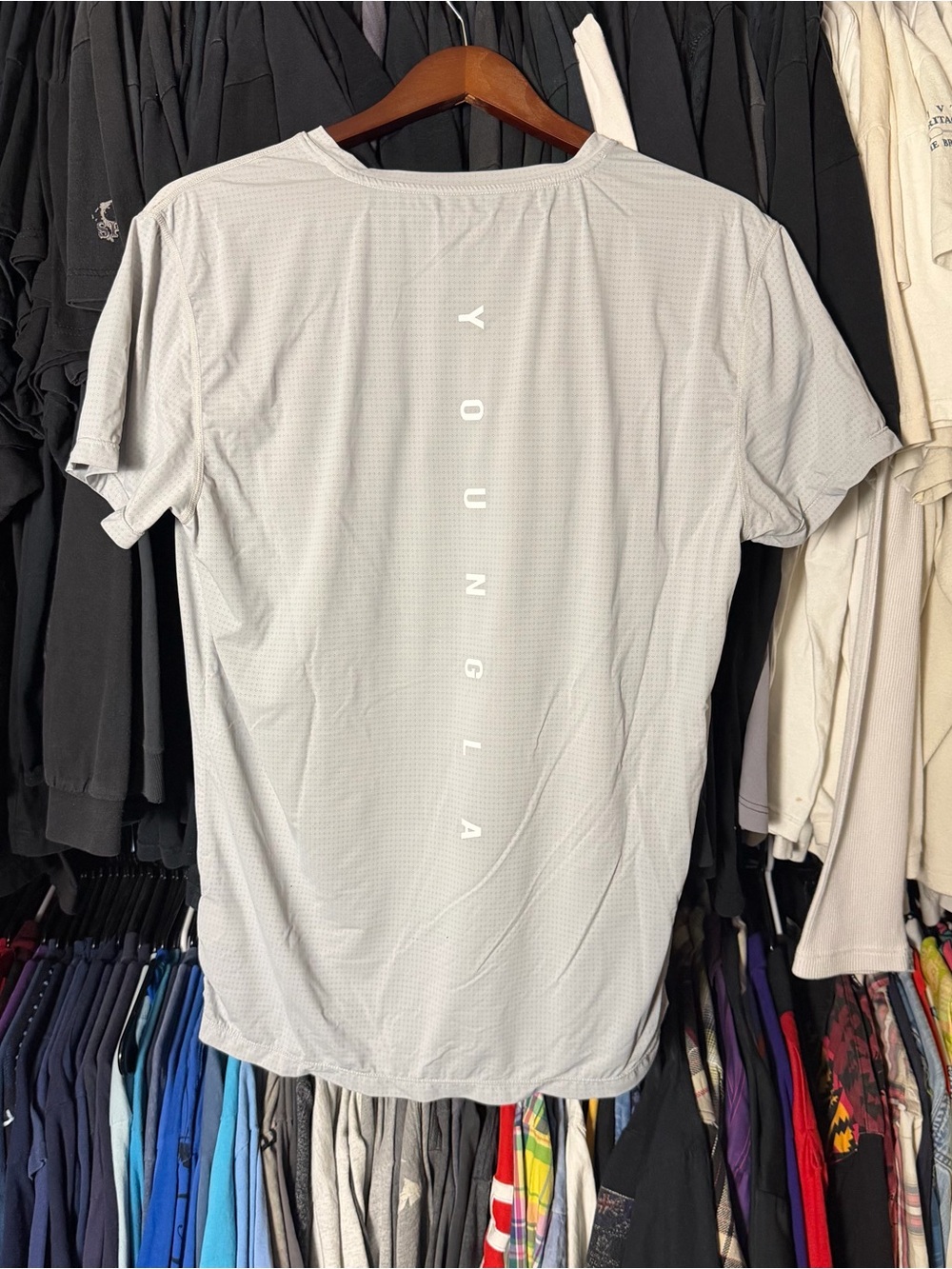 YoungLA Compression Shirt Men’s Large Grey Workout Gym Bodybuilding Running